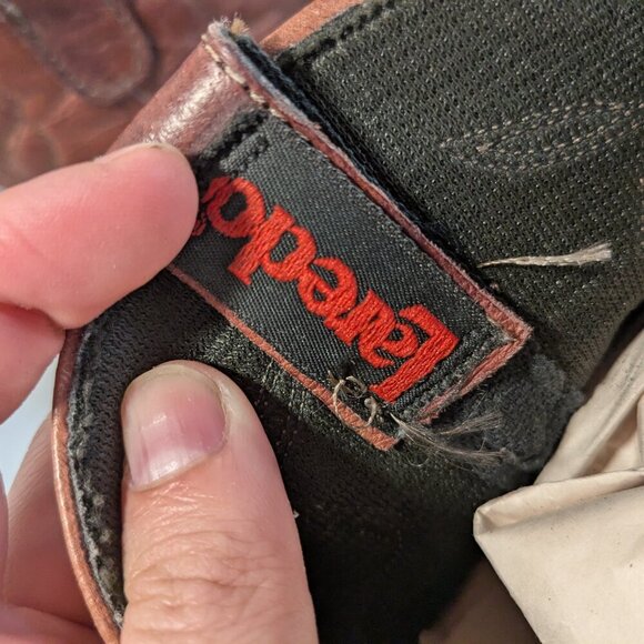 Laredo Brown leather mid-calf cowboy boots - women's size 5 - Picture 3 of 7